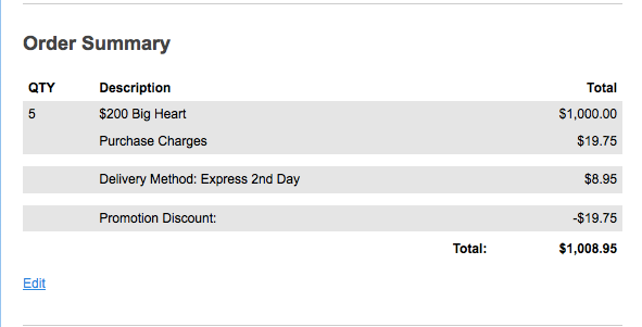 The shipping fee is for all the cards together.