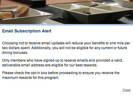 To earn 3 miles for every dollar spent through the program, be sure to opt in for emails