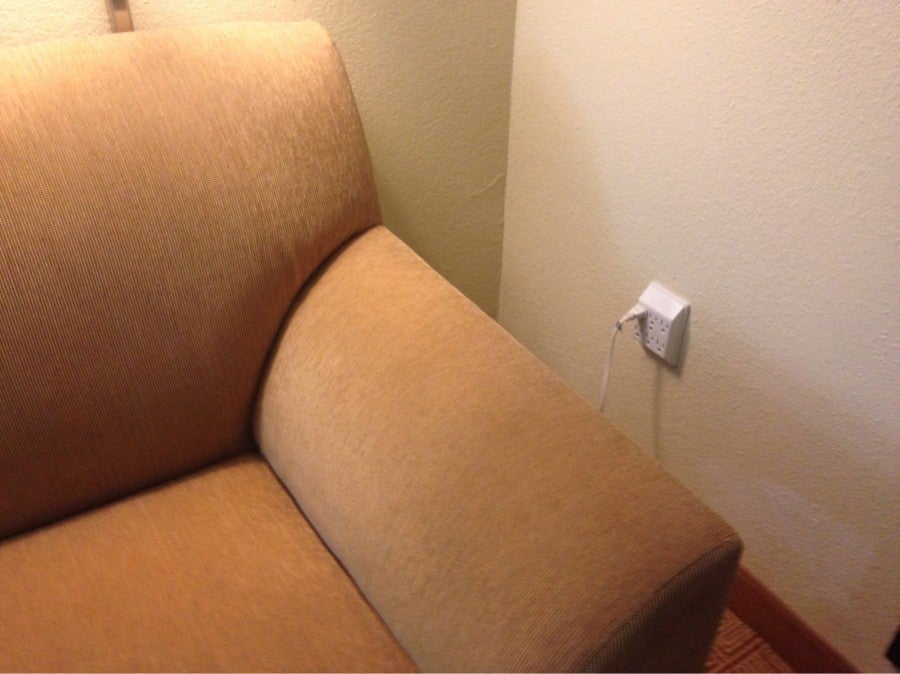 This six-plug adapter greeted me in Sarasota last month.