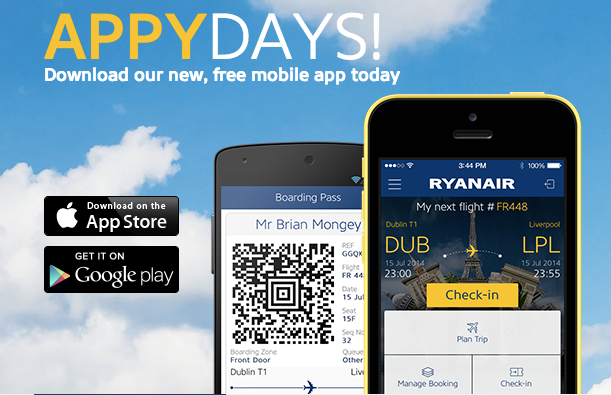 Ryanair's new app is available for iPhone and Android.