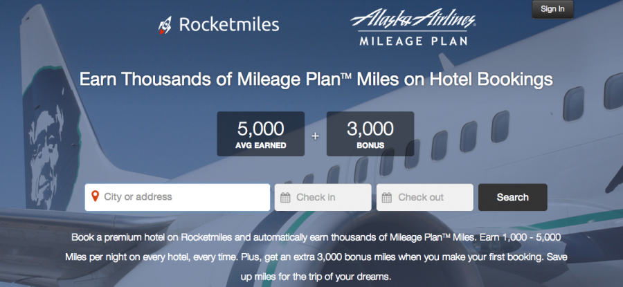 Hotel booking site/app Rocketmiles has now partners with Alaska Airlines' Mileage Plan