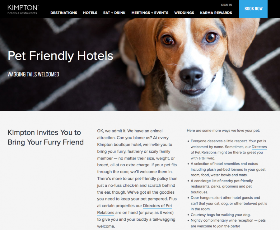 Kimpton is an industry leader in providing truly pet-friendly lodging.