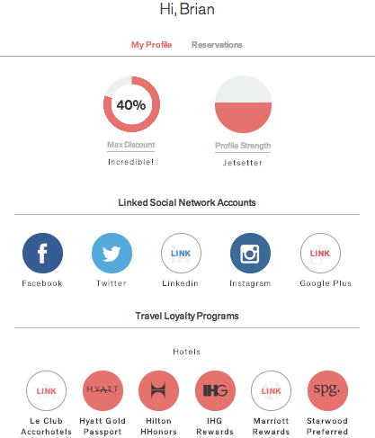 The Points Guy's own Hotelied profile represents larger social media followings and hotel points accounts, but displays the same maximum discount of 40 percent
