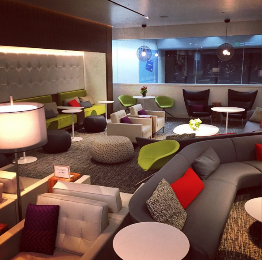 Spacious seating area at the new centurion lounge.