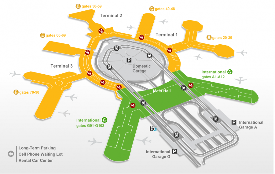 Map of San Francisco Airport.
