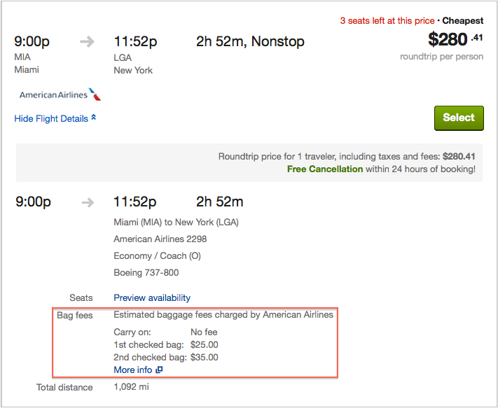 Travelocity results