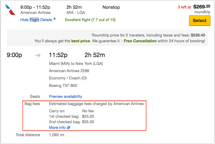 Expedia search results