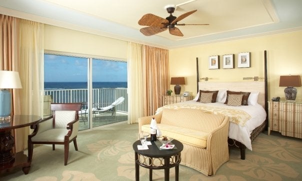 Diamond Head Ocean Front King guest room at The Kahala Hotel & Resort.