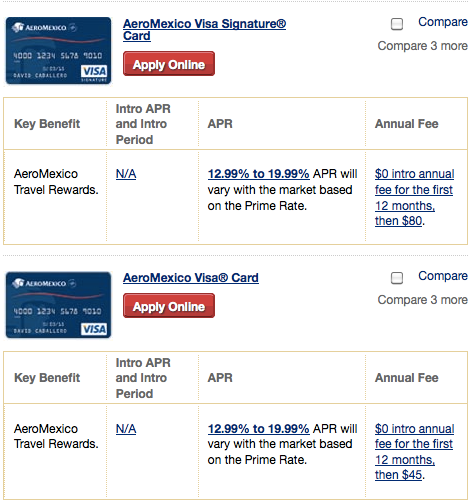 Aeromexico Cards