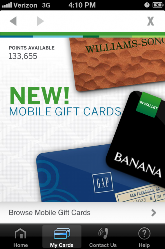 Amex Browse Mobile Gift Cards
