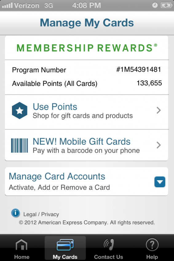 Amex Manage My Cards