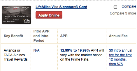 Lifemiles Visa Signature