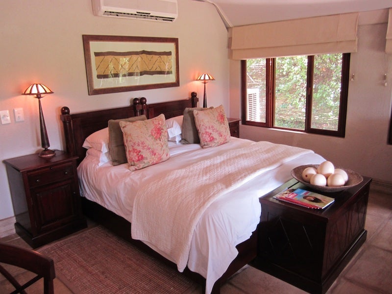 Another shot of the main room of a luxury tent.