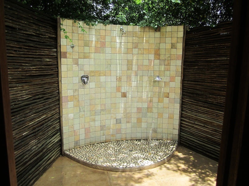 I loved the outdoor shower behind my suite.