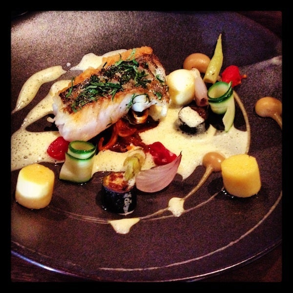 Eric's main course at Test Kitchen, hake
