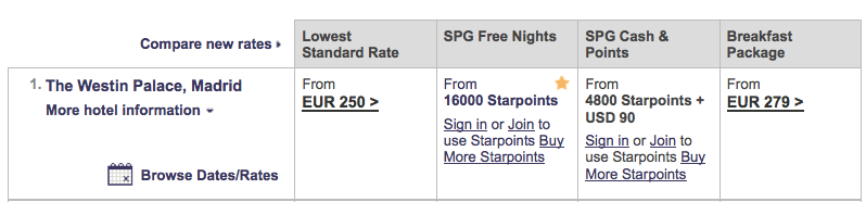 If I were to book my room now under the old system, I'd get 5.1 cents per point in value.