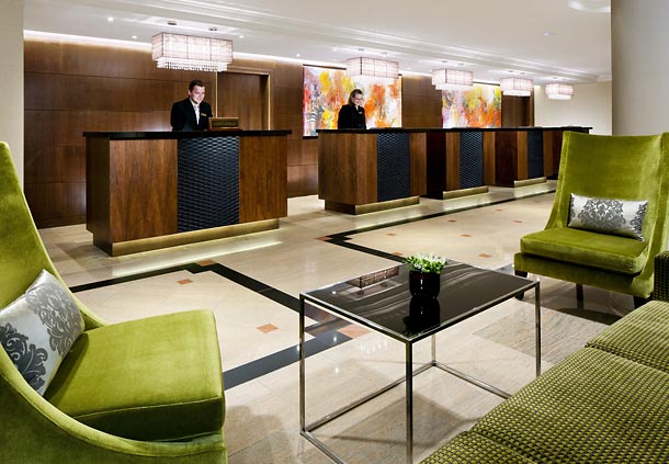 Guest reception at the Prague Marriott.