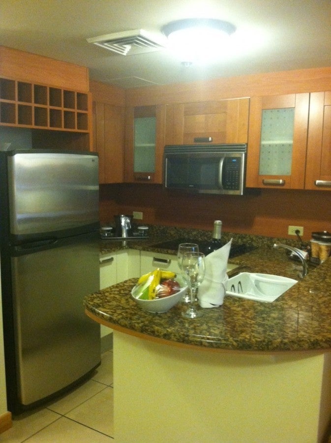 Small kitchen in our two bedroom villa.