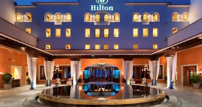 The Hilton Los Cabos Beach & Golf Resort is a hacienda style resort.