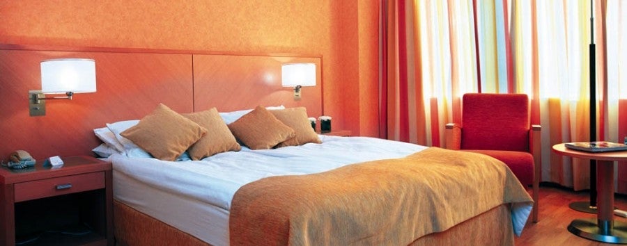 The Scandinavian-style décor at the Radisson Blu Saga hotel.
