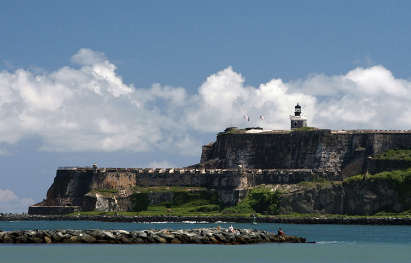 San Juan's El Morro Castle as seen from the sea.
