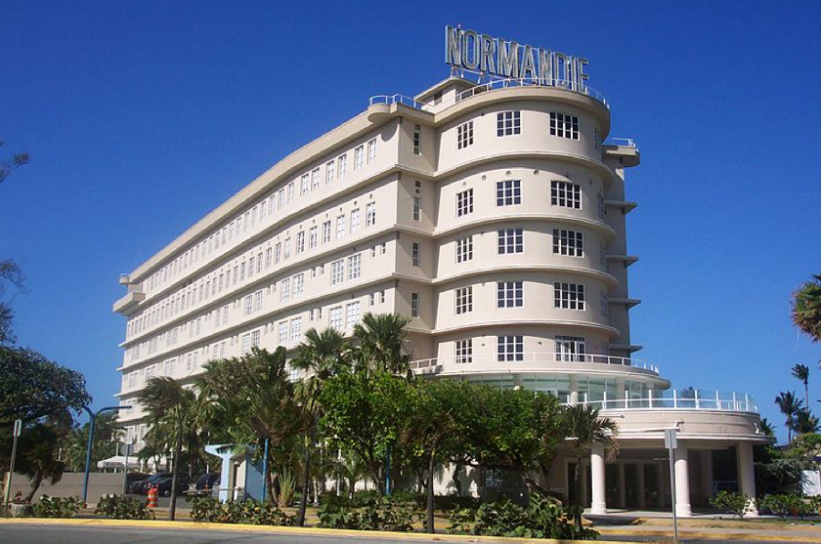 The Normandie Hotel is an example of Art Deco architecture.