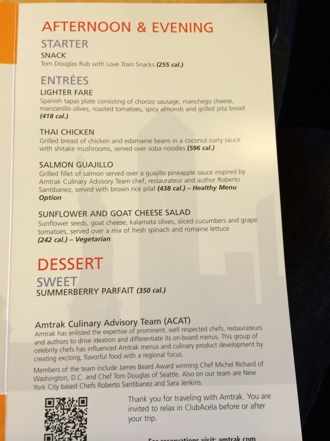 Entree and Dessert Selection