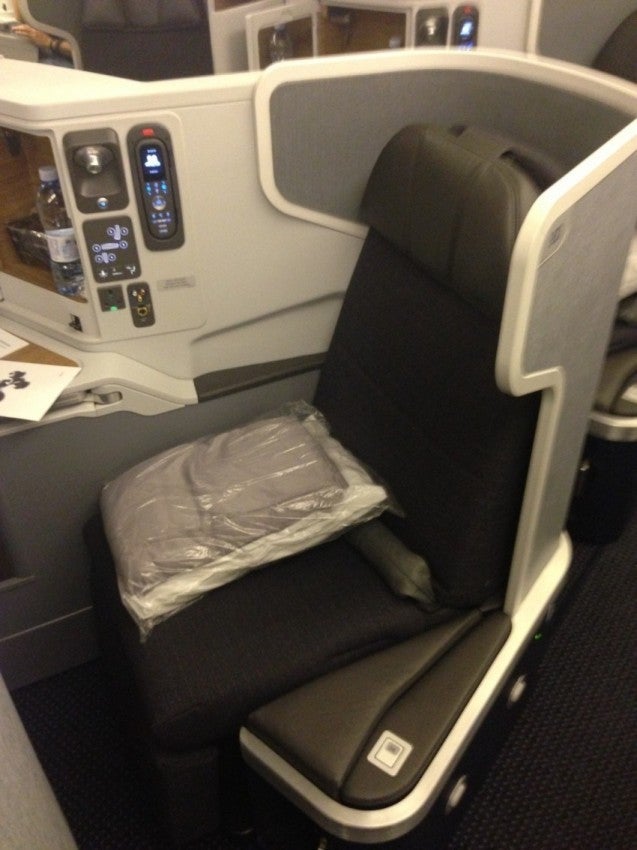 American 777-300 Business Class.
