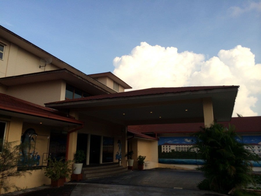 The front of the Hulhule Hotel.