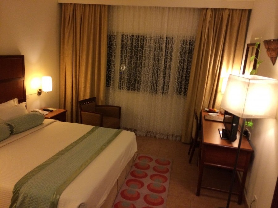 A guestroom at the Hulhule Hotel.
