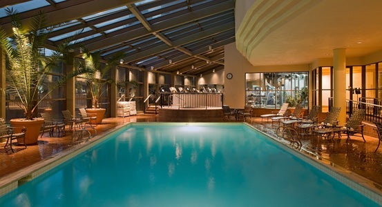 The indoor pool at the Hyatt Regency Denver.