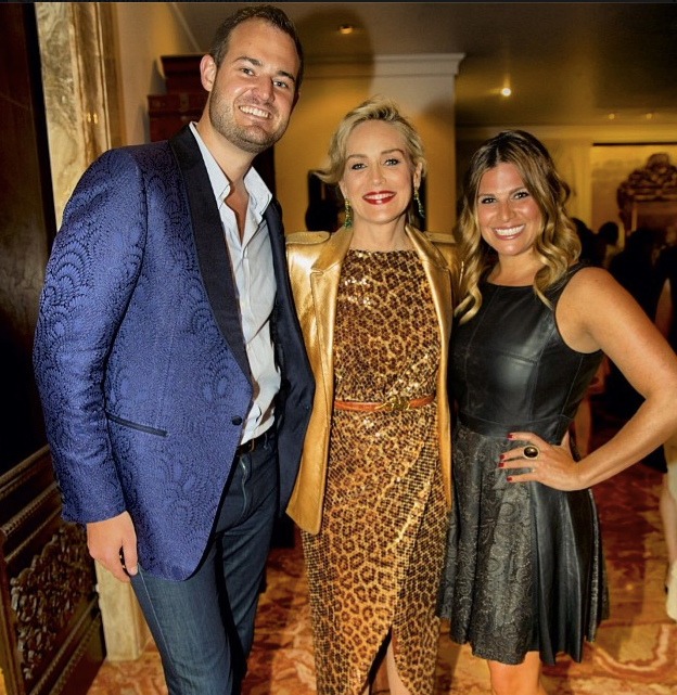 With my new BFF, Sharon Stone at the amFAR event.