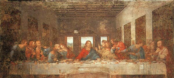 The Last Supper, one of Leonardo DaVinci's most famous paintings, finished in 1498.