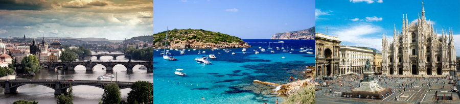 Visit one of our 2013 European destinations: Prague, Mallorca or Milan.