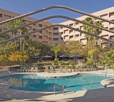 Take a swim at the outdoor pool at the Hilton Tucson East.