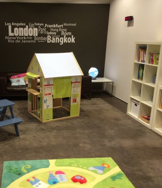 My daughter spent time in the cute little playroom.