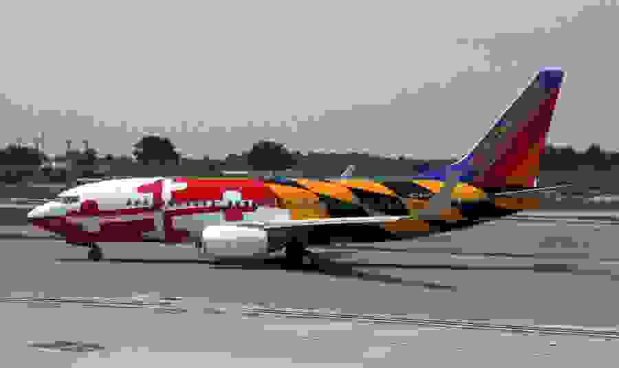 Southwest's "Maryland One", a Boeing 737 with the Maryland state flag painted onto it, celebrating their stronghold of BWI