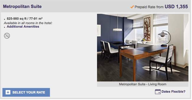 Surprise upgrade to a Metropolitan Suite