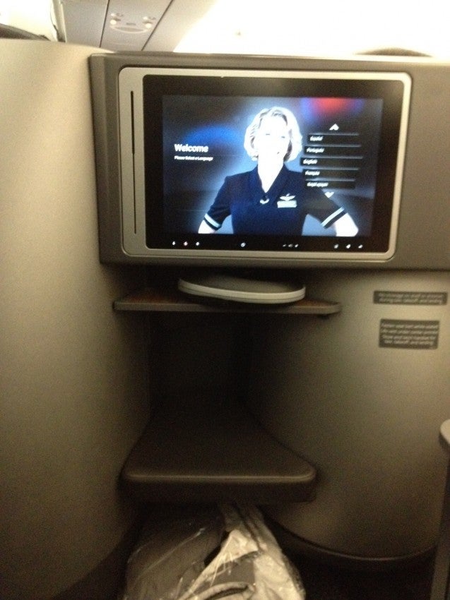 The seatback monitor.