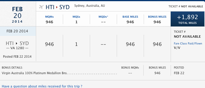 V Australia HTI SYD