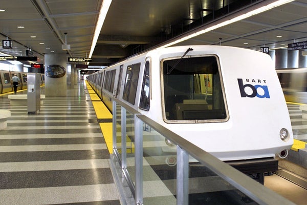 The BART station at SFO