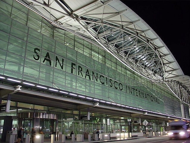 The modern facade of SFO's Terminal 2