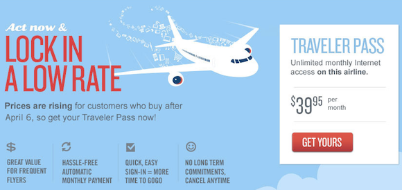 Now's the time to lock in this low monthly rate for Gogo Inflight