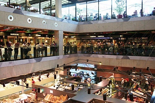 The tri-level Mercado de San Anton in trendy Chueca.