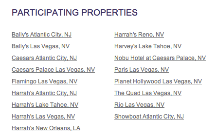 SPG Caesar's participating resorts
