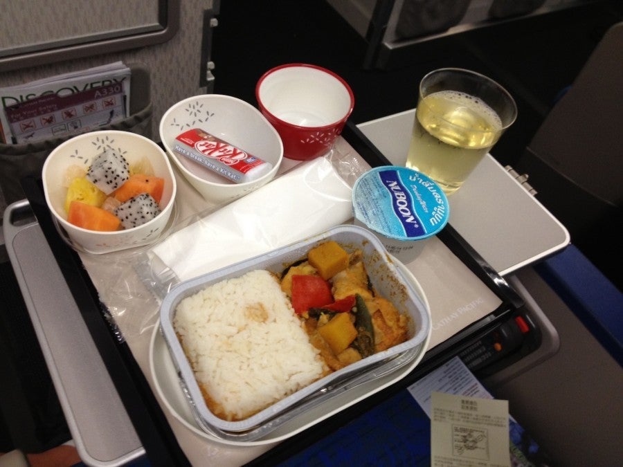 My dinner tray from the flight.