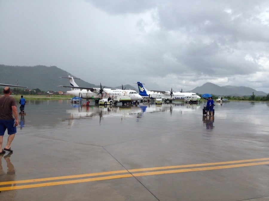 It was a stormy day in Luang Prabang, but my Bangkok Airways flight still made it out on time.