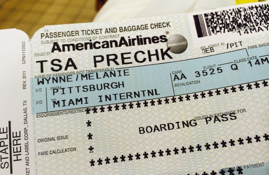 TSA PreCheck boarding pass