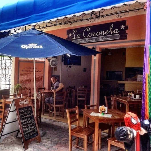 Ryan enjoying a seat on the patio at La Coronela