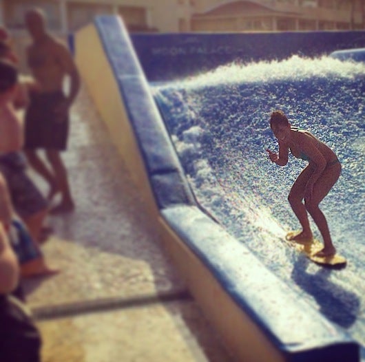 Testing my surf skills on the Flow Rider, what else?